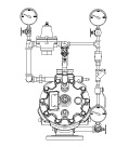 Model B-3 & B-4 Pilot Operated Pressure Regulating Valve, Straight Through Halar® Coated, Brass Trim