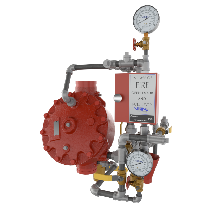 4" (DN100) Model F-1 Straight Through Deluge Valve Vertical Conventional Trim